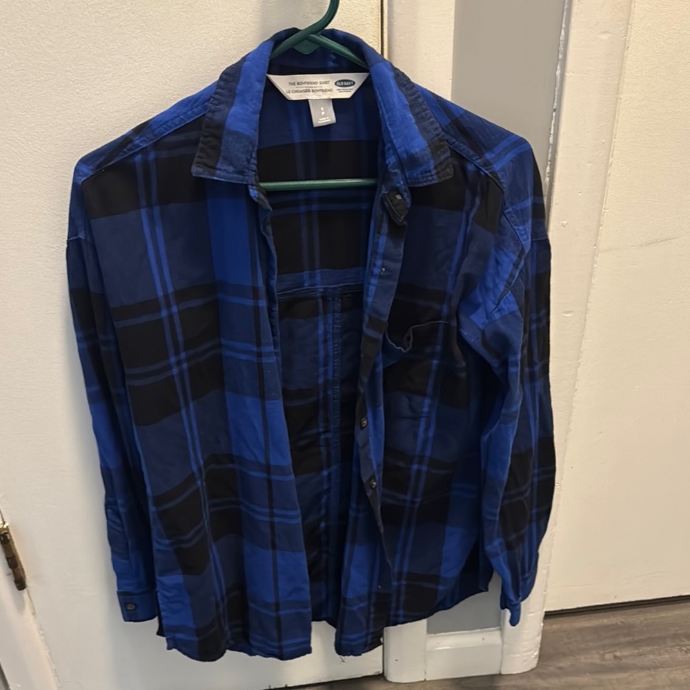 Old Navy Blue Plaid Shirt